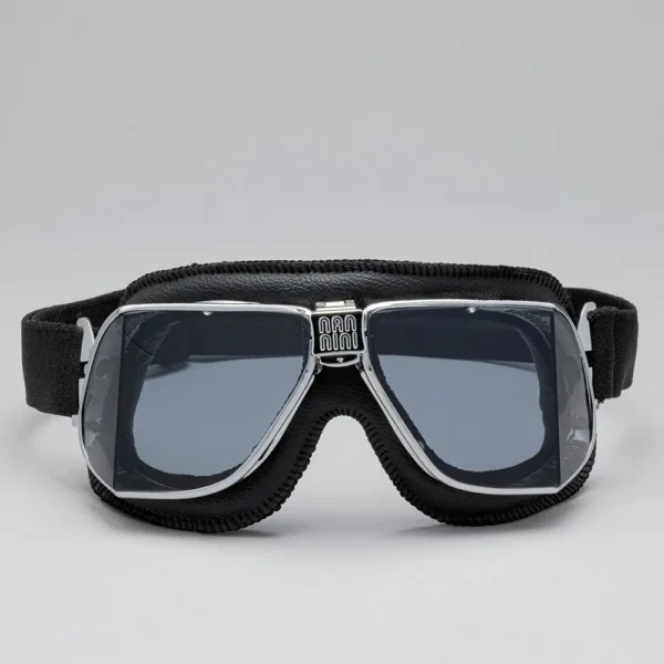 Custom Motorcycle Goggles Chrome Black Grey F