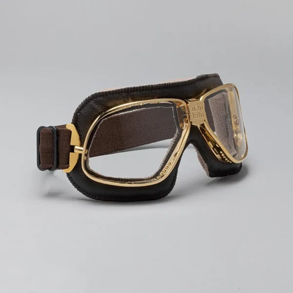Cruiser Motorcycle Goggles Brass Brown Clear SR