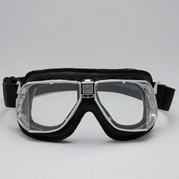 Custom Goggles Chrome + Black Leather