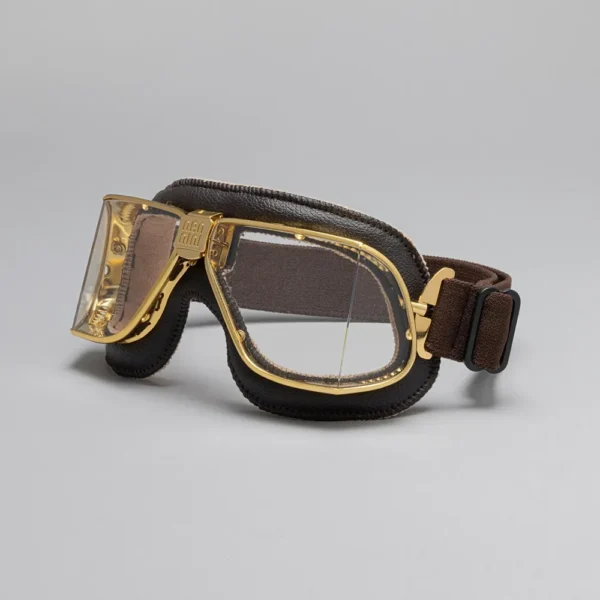 Custom Motorcycle Goggles Gold Brown Clear SL