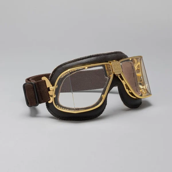 Custom Motorcycle Goggles Gold Brown Clear SR