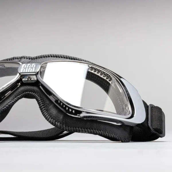 Rider Motorcycle Goggles Chrome Black Clear D